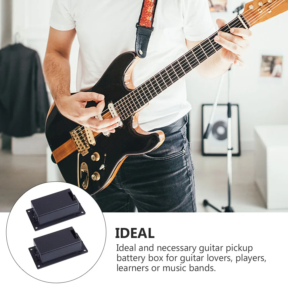 

2 Pcs Pickup Case Guitar Replacement Compartment for Active Bass Casing Holder Synthetic Plastic Box Lightweight