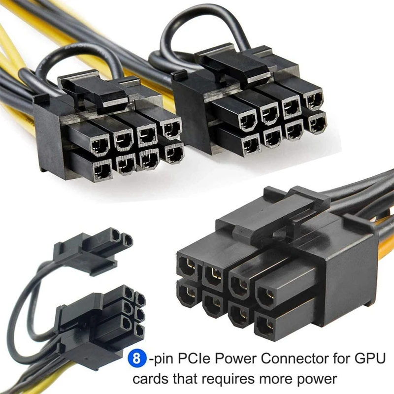 Cable de alimentación adaptador Pcie de 6 pines a doble 8 (6 + 2) pines, Cable de extensión divisor Y GPU VGA para tarjeta de vídeo gráfica