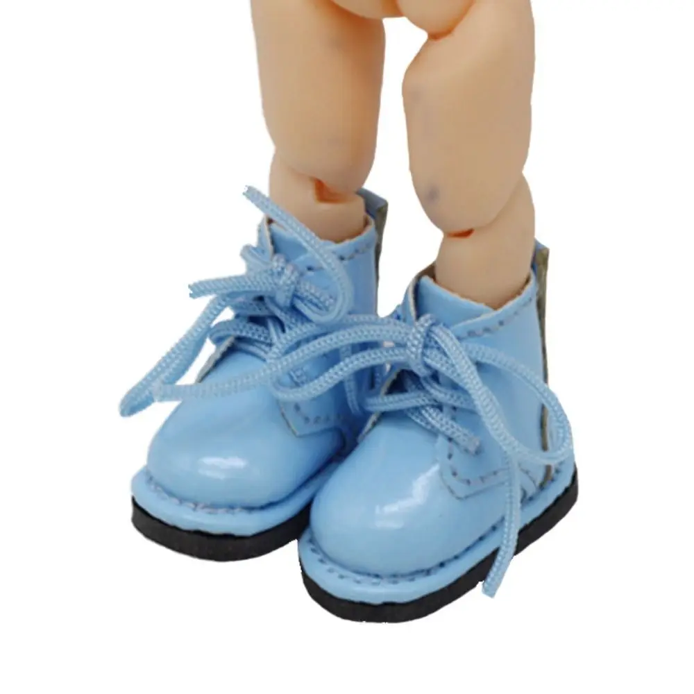 1 Pair High-top Obitsu 11 Doll Leather Boots Plating Silver PU Leather 1/12 Bjd Doll Leather Shoes Casual Molly