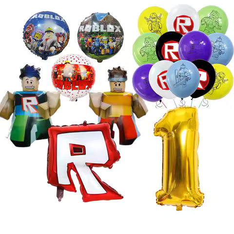 Roblox Birthday Party Balloons Latex Aluminum film Balloon Sets Baby Shower for Kids Birthday Party Decorations Supplies Gifts
