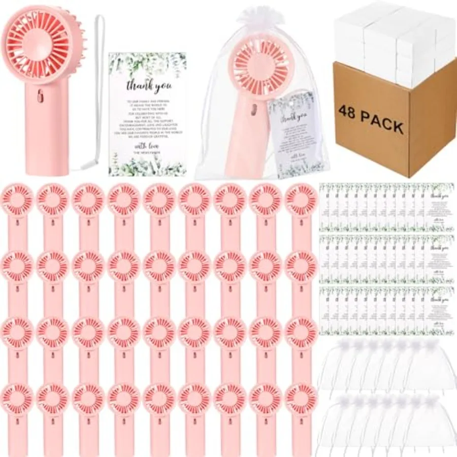 

48 Set Wedding Mini Handheld Fan Bulk Wedding Gifts for Guests Hostess Couple Portable Personal Small Eyelash Fans Bulk for Mak