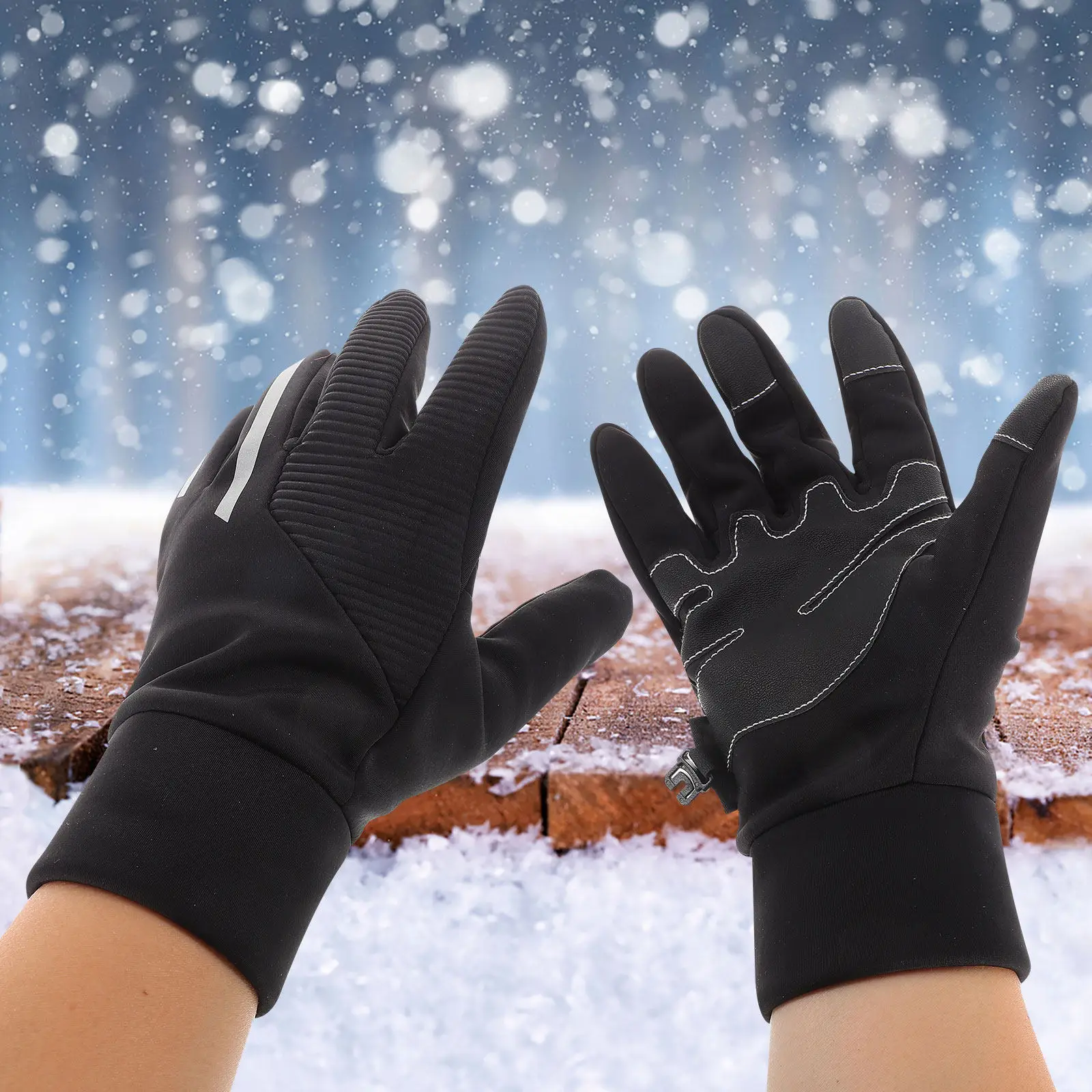 

1 пара водонепроницаемых перчаток для рыбалки с сенсорным экраном, теплые термоперчатки для мужчин и женщин, зимние перчатки для велоспорта, занятий спортом на открытом воздухе, тренировок