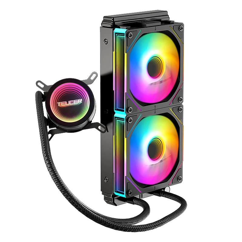 TEUCER-Water Cooling Radiator, NA-240, ARGB, CPU Liquid Cooler, LGA 2011, 1700 1200, AM4 AM5, equipado com JM-1 ventilador sem fio, 240mm