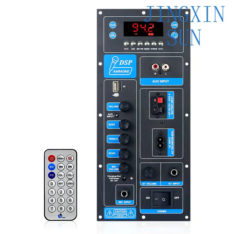 VIRE High Power DSP Bluetooth Amplifier Board for Trolley Speaker 8-18 Inch Outdoor Audio Amp Module 60W Mono Stereo
