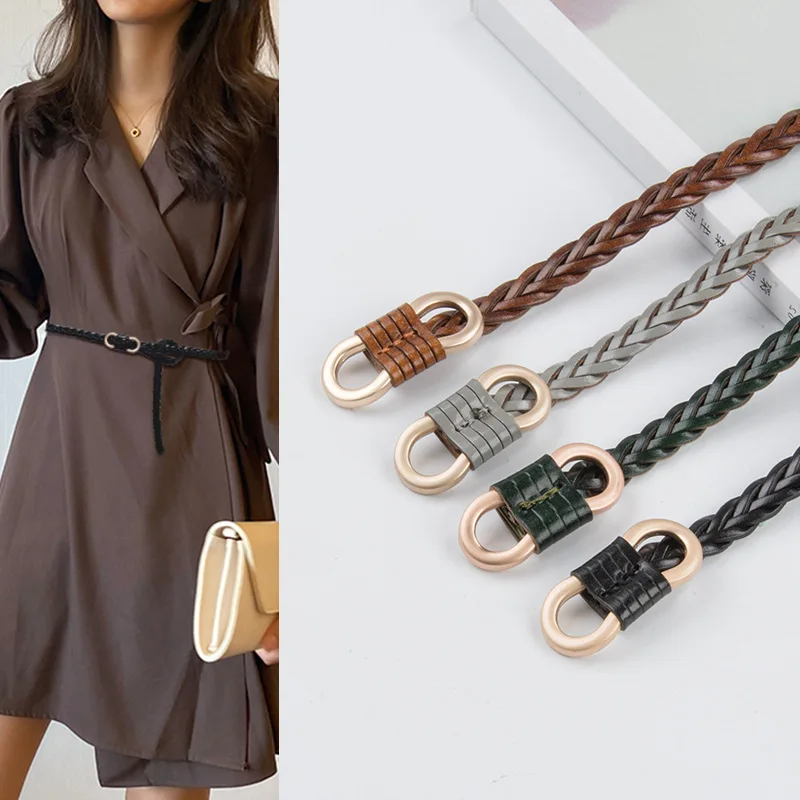 

Винтажный тканый женский ремень с джинсами, свитером, юбкой, ремнем для брюк, женский ремень без отверстий.