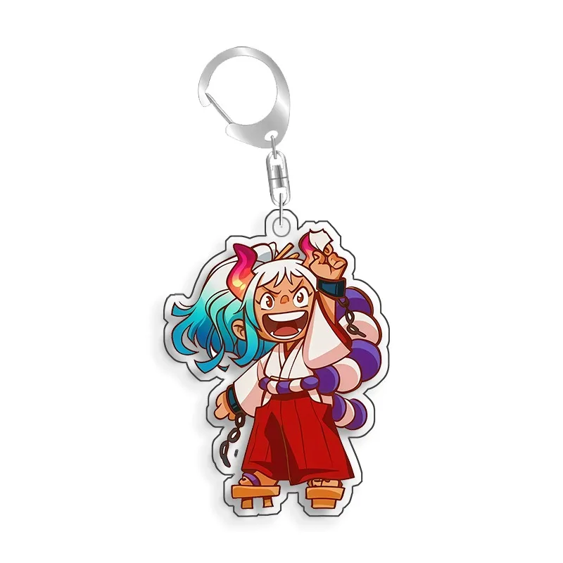 Keychain OP OPTCG Card Luffy Yamato Roronoa Zoro Backpack Pendant AnimeGame Fans Gift Recycled Acrylic Decoration Rare Card Toy view 4