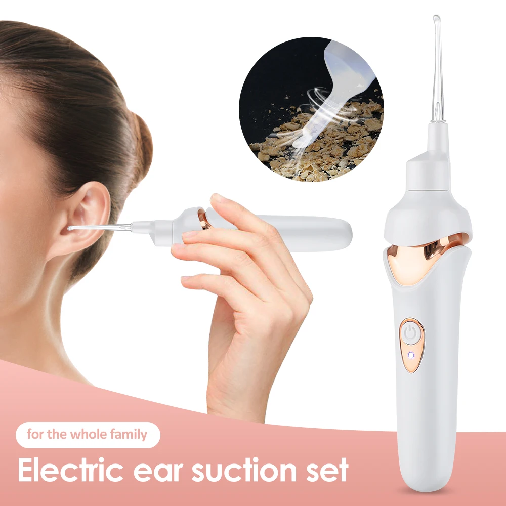 Luminous Electric Suction Ear Spoon Rechargeable Ear Pick LED Light Visual Ear Cleaner Wax Removal Tool for Children Adults