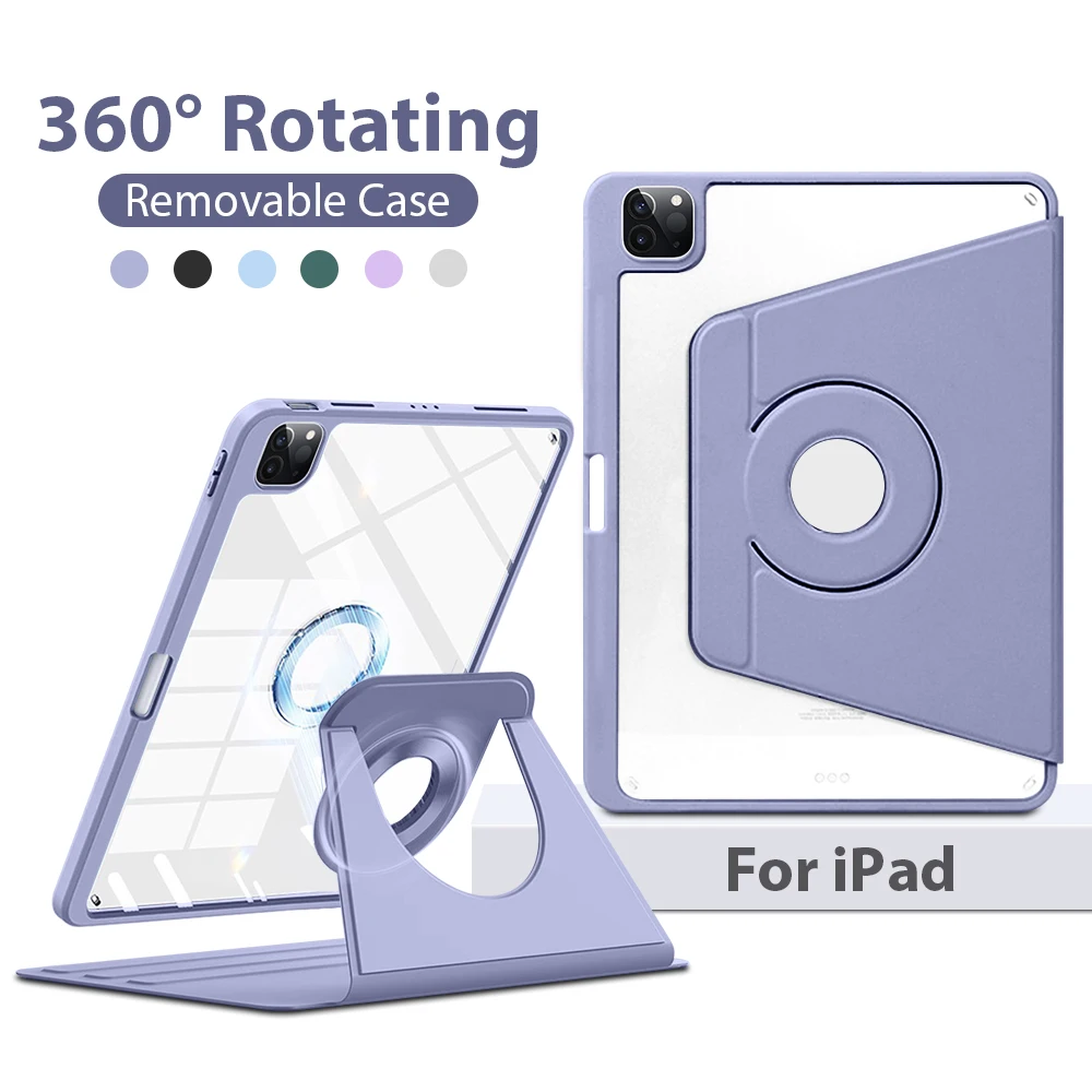 360° Rotation Case For iPad Air 11 5 4 3 7th 8th 9th Generation Funda For Ipad Pro 13 12.9 11 4th M4 Mini 6 10.2 10.9 2024 Cover