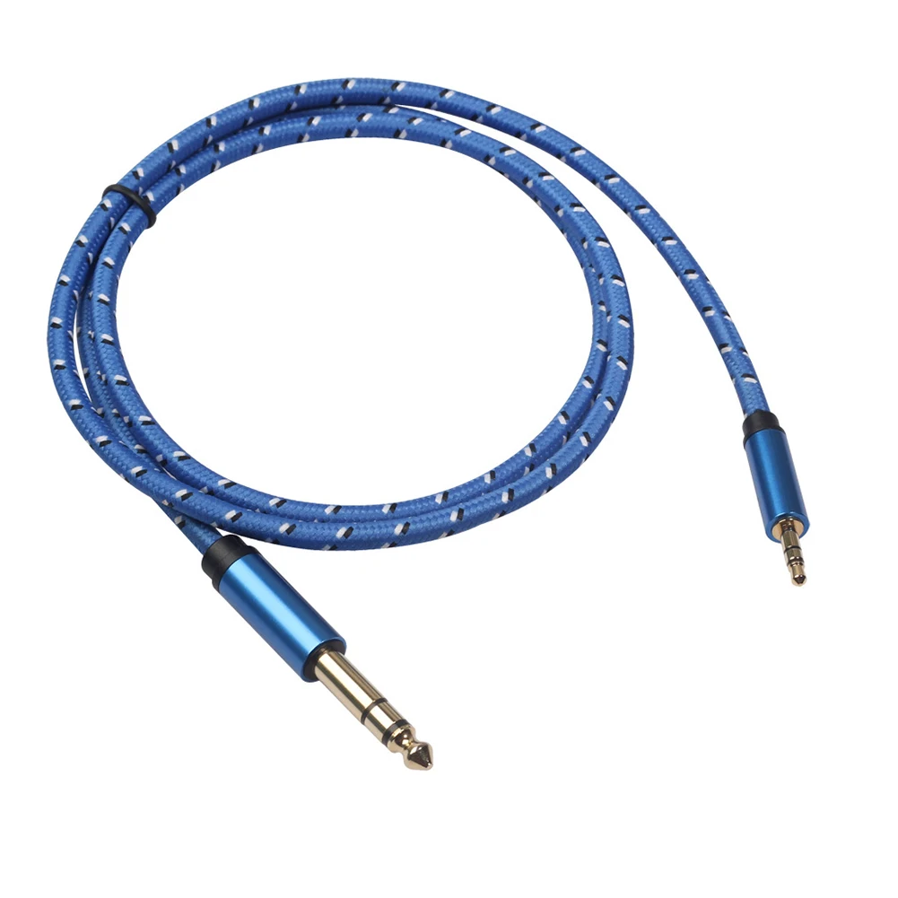 Cable adaptador de audio Cable de audio estéreo TRS Negro Azul M M CM Mezclador Amp Reproductor de MP Consolas de mezcla Mm a Mm Cable de audio TRS estéreo