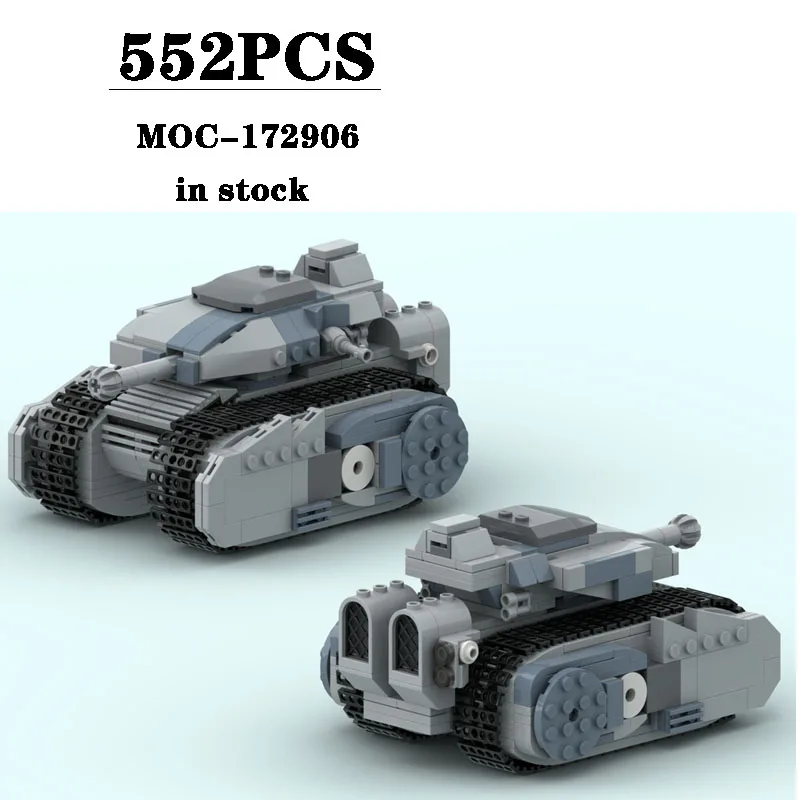 

Building Block MOC-172906 Military Light Tank Construction Assembly Model Ornament 552PCS Children's Birthday Gift Christmas Toy