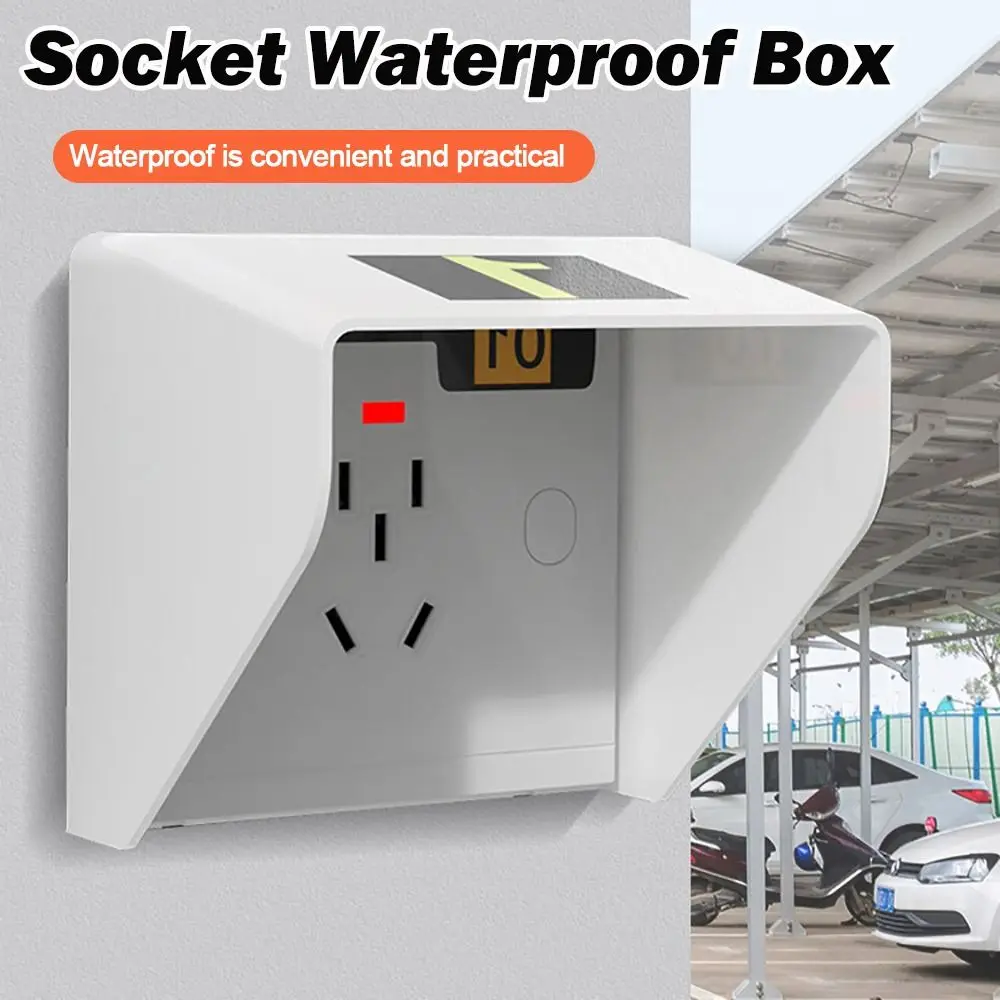 New Plastic Socket Waterproof Box 86 Type White Electric Plug Cover Rainproof Cover Outdoor