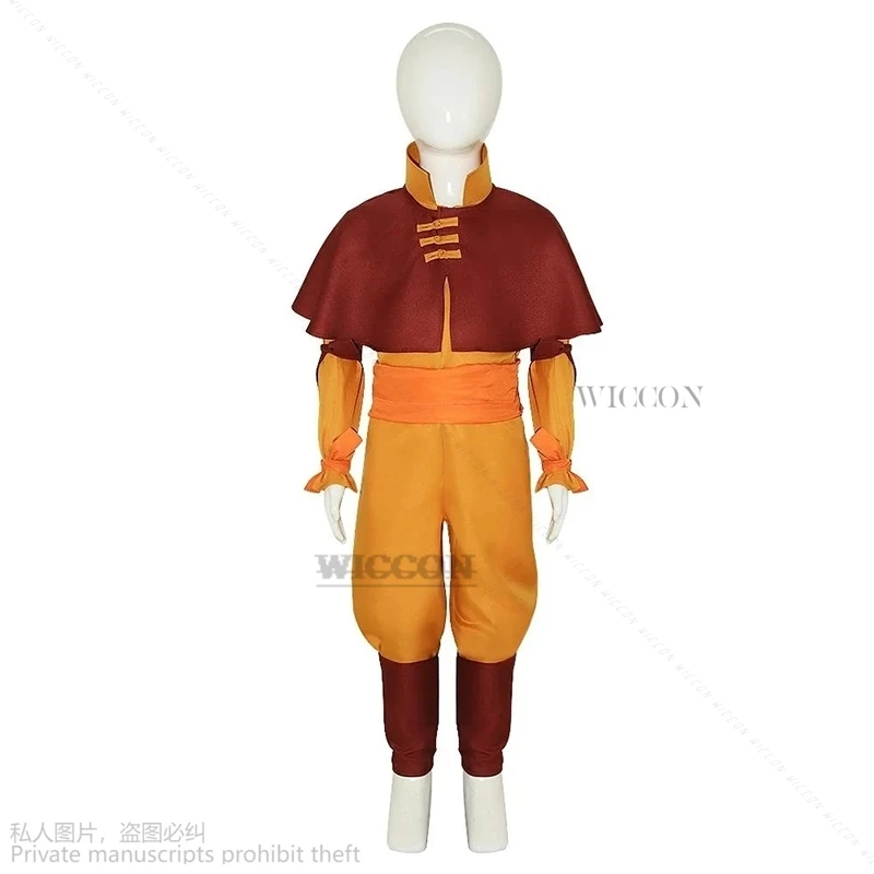 Anime ：The Last Airbender Avatar Aang Cosplay Jumpsuit Suits Adult Kids Unisex Bodysuit Halloween Party Costume Accessory