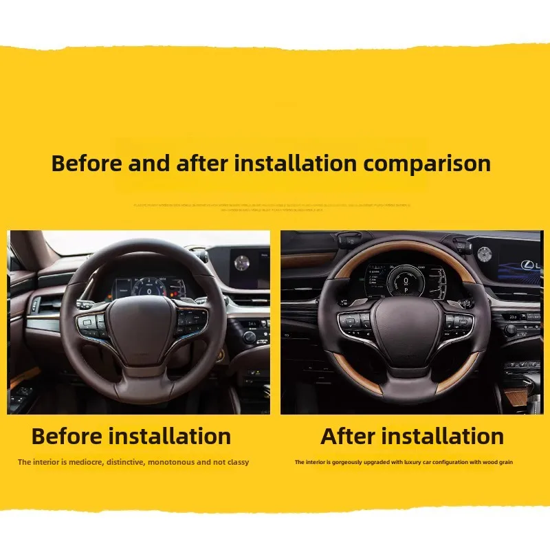 Car Steering Wheel Replacement For Lexus ES200 ES260 ES300h 2018-2024 Modified Upgraded Top Wood Grain Steering Wheel Accessory