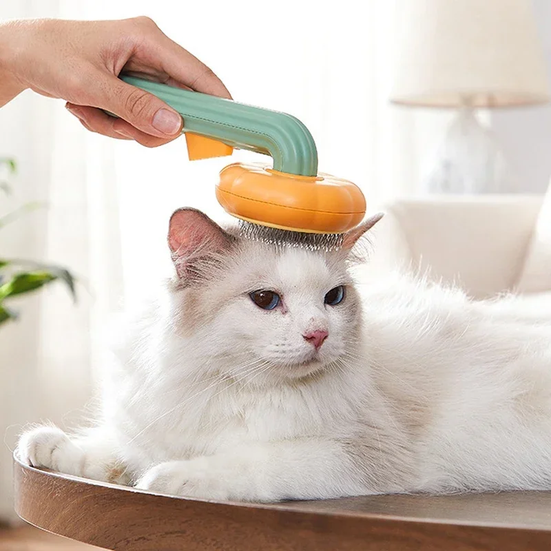 

Pumpkin Pet Brush Self Cleaning Slicker Brush for Shedding Dog Cat Grooming Comb Removes Loose Underlayers and Tangled Hair