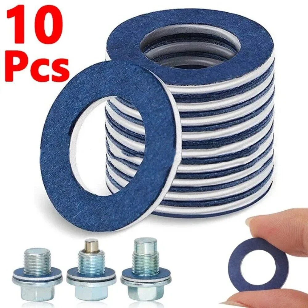 10PCS Car Oil Drain Screw Gasket Rings Oil Pan Oil Drain Plug Seal For Toyota Camry Corolla Rexroth Sas 90430-12031 Wear Parts