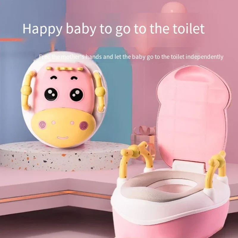 Assento Sanitário Dos Desenhos Animados Das Crianças, Cute Vaca WC, Bedpan Urina Balde, Baby Potty Basin, Meninos e Meninas, Casa