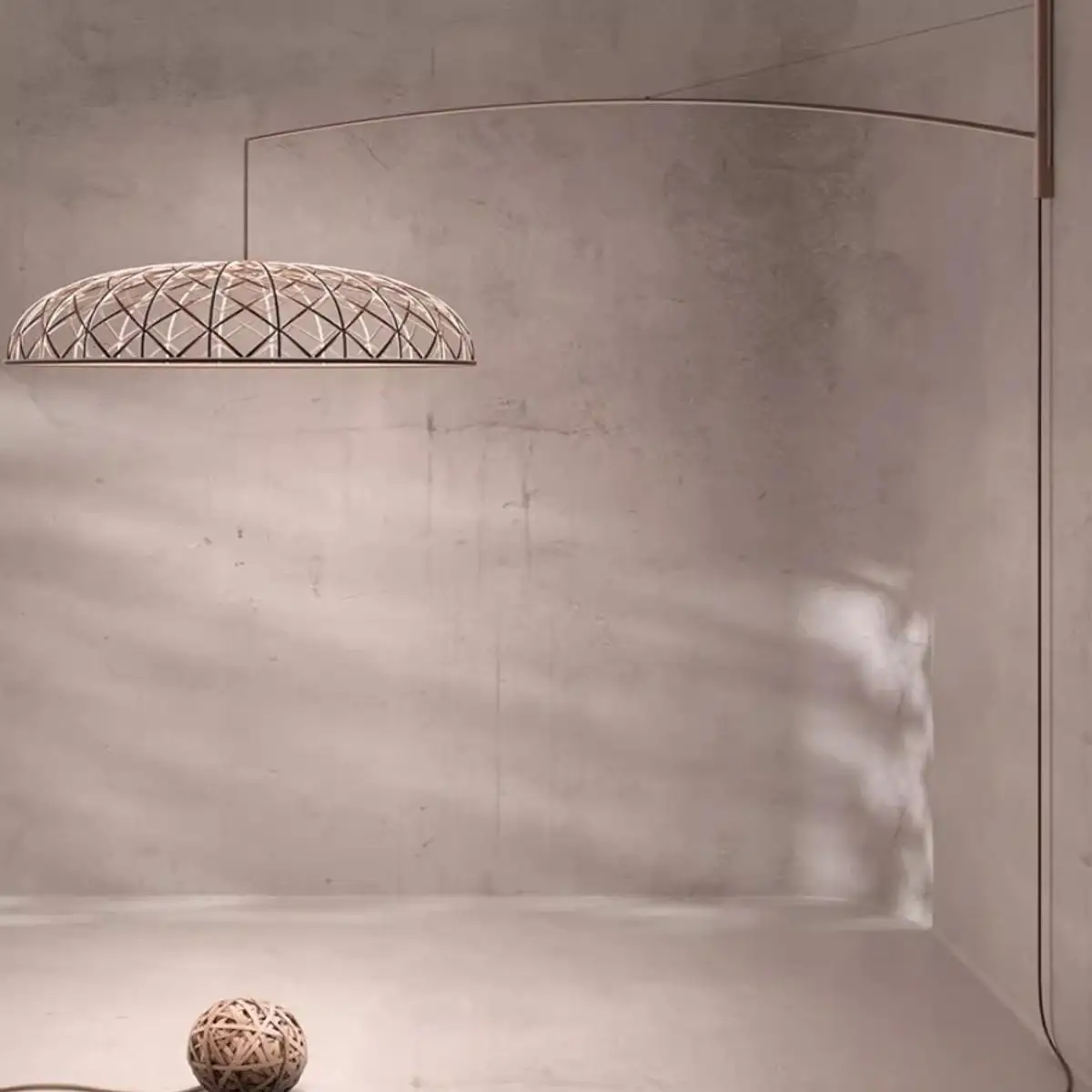 

Italian Inspired Woven Mesh Art Floor Lamp Modern Living Room
