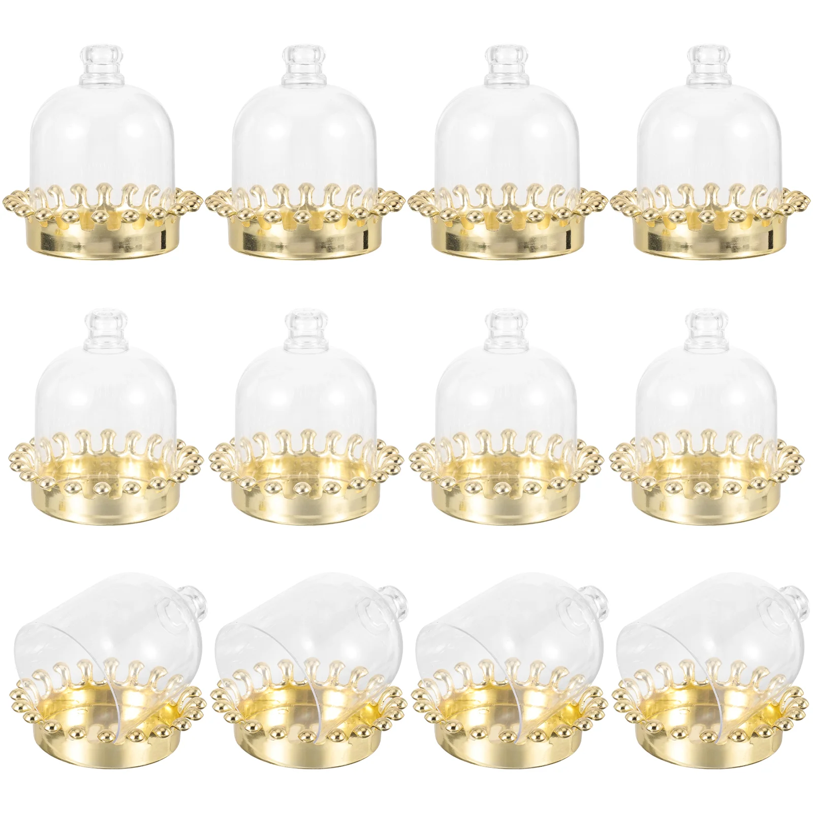 

12 Pcs Transparent Dome Cake Stand With Lid Clear Plastic Domes Mini Dessert Plates Cake Cover Plastic Cake Stand Mini Cupcake