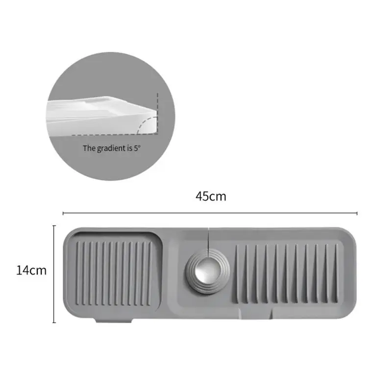 A26F-2PCS Silicone Faucet Splash Pad Bathroom Kitchen Mat Anti-Splash Drain Pad Faucet Bottom Waterproof Thickening