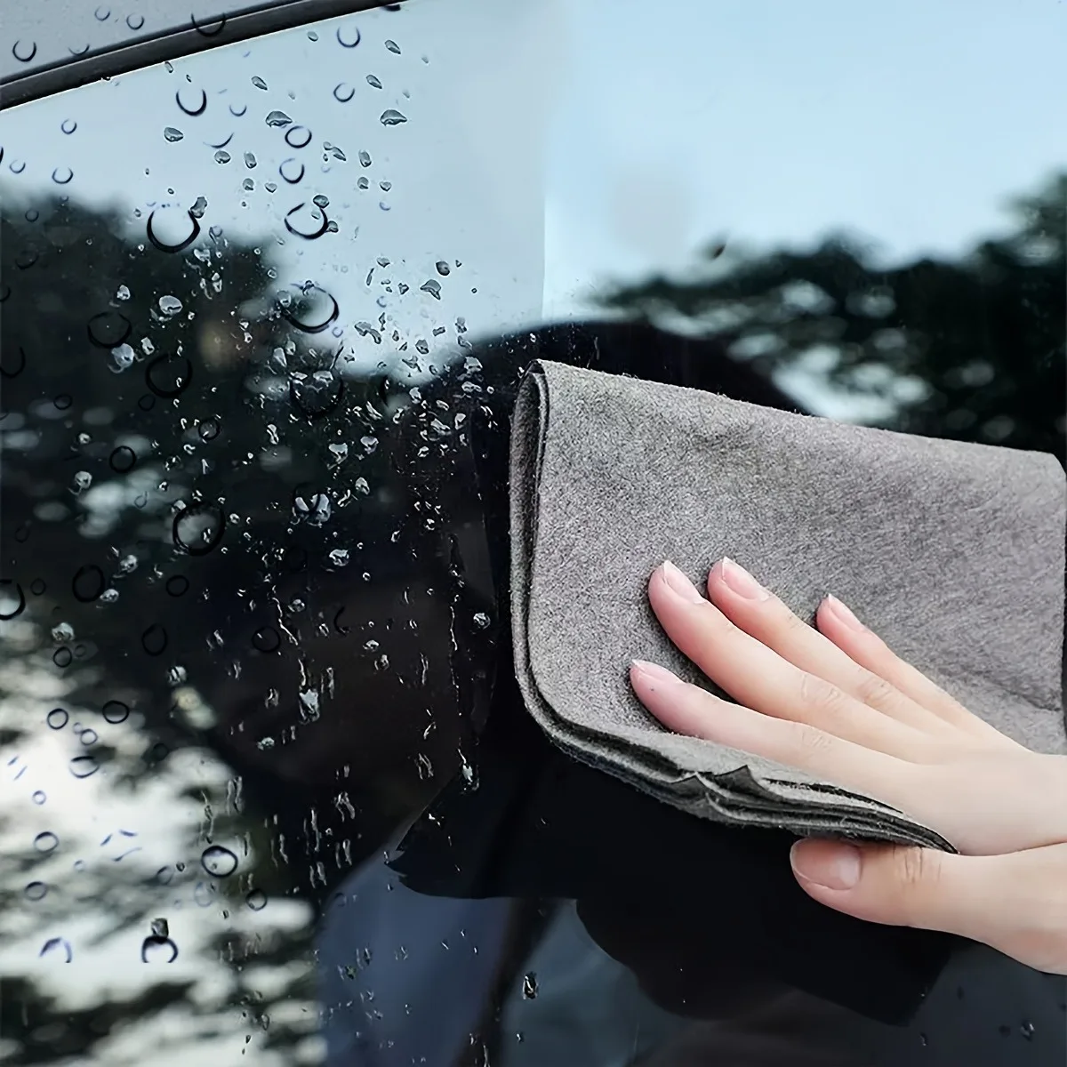 TILONDEX Magic Glass Cleaning Cloth Thick Water Absorption Non-Drop Flocs for Mirror Utensils Windows Car