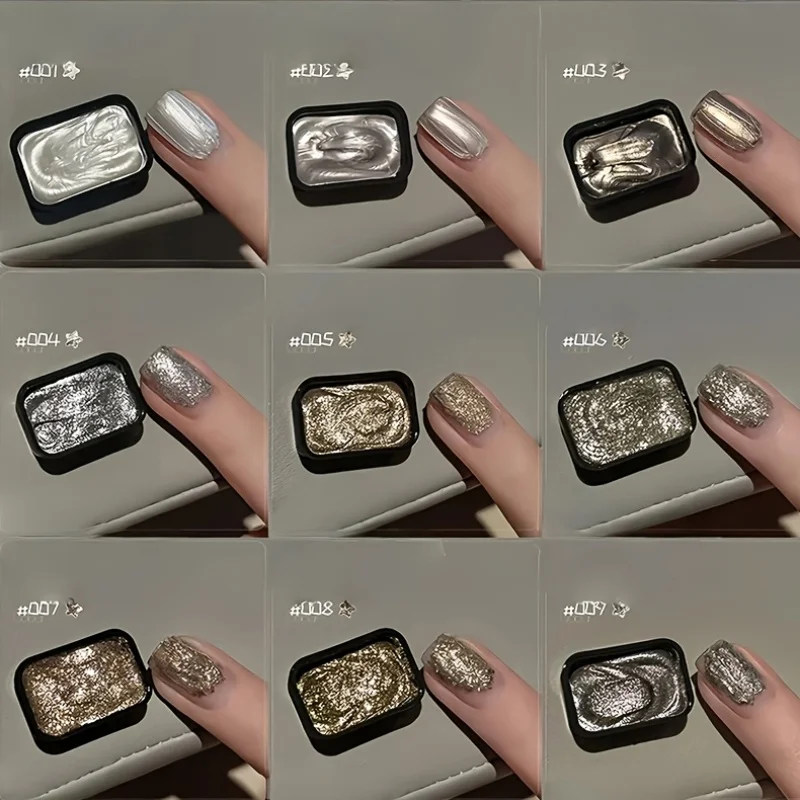 Maillard 9-Size Solid Nail Polish Gel/Gel Powder Set – Nail Gel, Metallic Glitter Gel Nail Polish, Super Glossy, Reflective, Spa - view 5