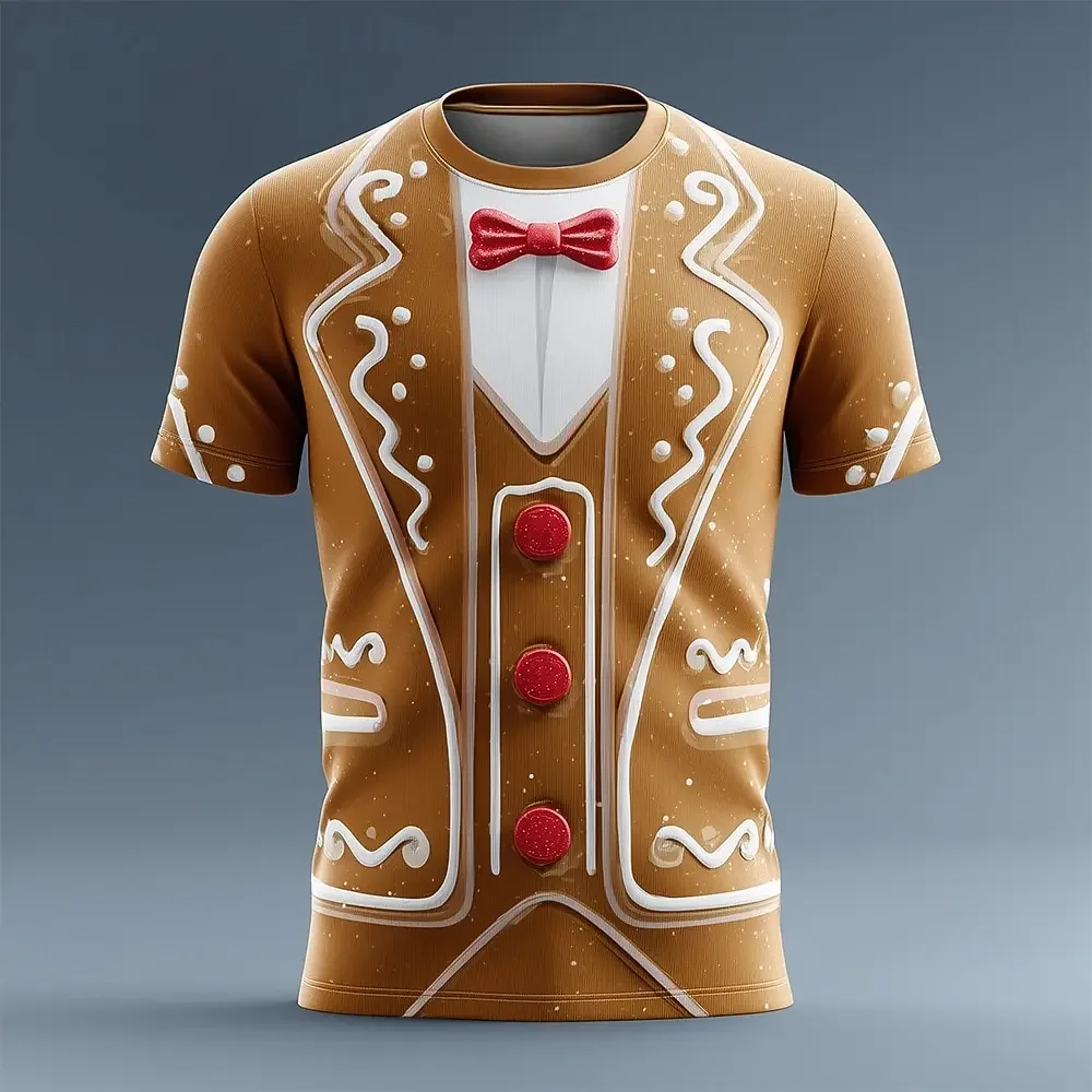 2026 Christmas  3D Costume T Shirt for Men,Funny Cookie Suit Design,Christmas Outfit for Ugly Sweater Day or Xmas Gathering 2026