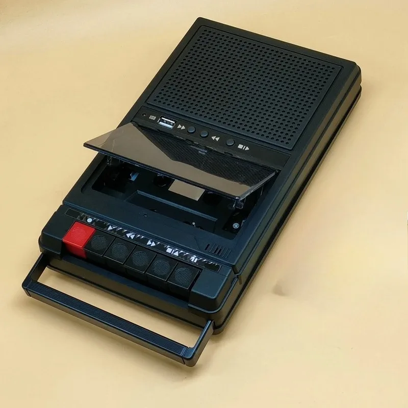 Retro Stereo Cassette Player Walkman Cassette Tape Music Audio Auto Reverse with Recorder External Speaker USB Playback