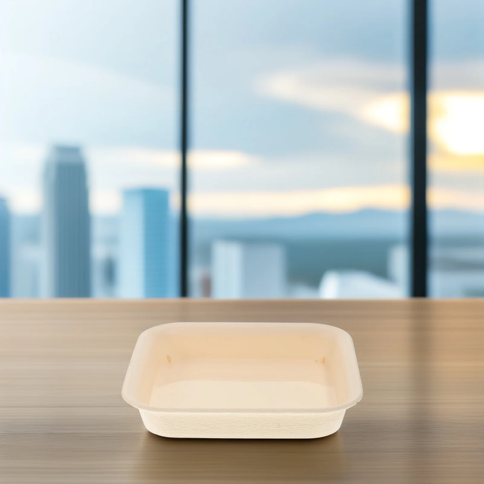 

2 Pcs Plant Pots Indoor Thicken Tray Square Plate Rectangle Garden Beige Potted