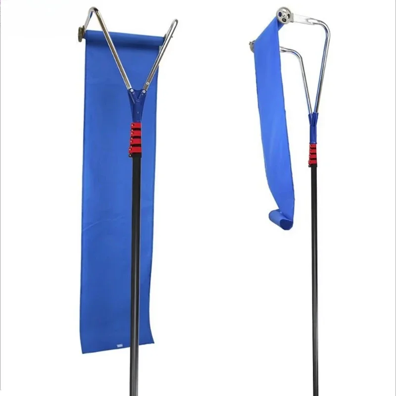 Adjustable long handle snow shovel for roof cleaning with telescopic pole