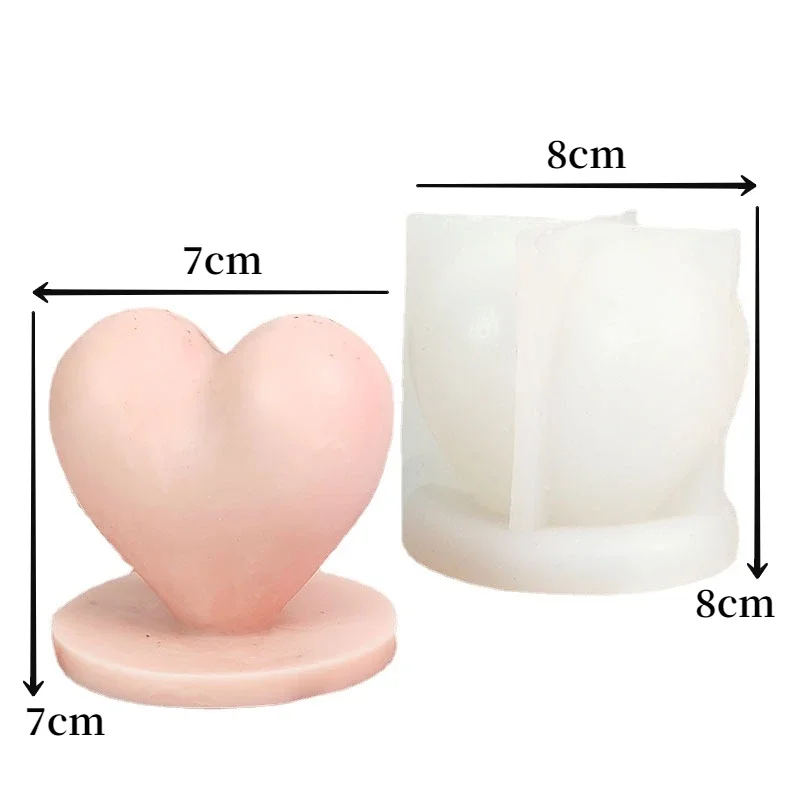 3D Love Candle Silicone Mold DIY Handmade Heart-shaped Soap Gypsum Crystal Crafts Resin Casting Mold Valentine\'s Day Gift Making