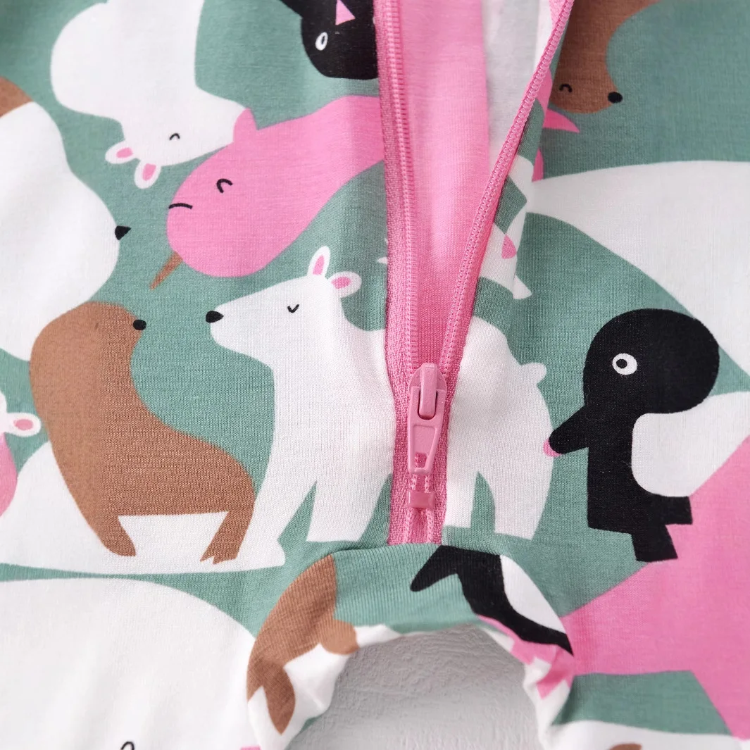Newborn Baby Bamboo Fiber Romper Pajamas Cute Cartoon Dinosaur Onesie Short Sleeve Rompers Soft & Cozy Toddler Summer Casual Pjs view 5
