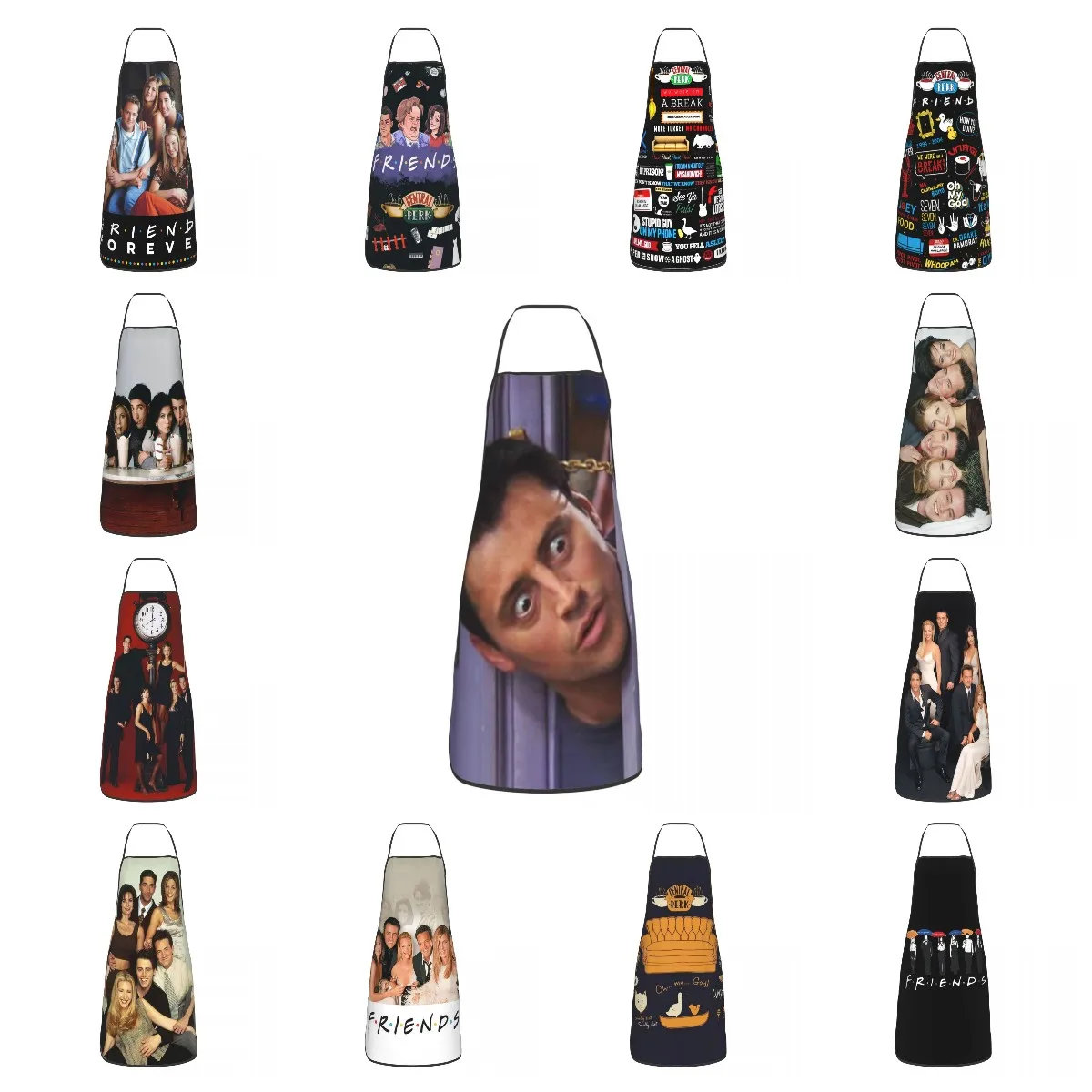 Unisex Funny Joey Tribbiani Kitchen Chef Cooking Baking Apron Women Men Classic TV Show Friends Tablier Cuisine for Painting