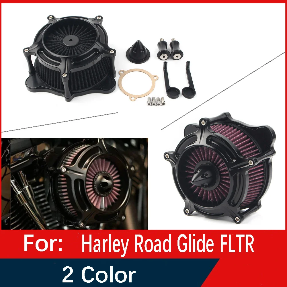 

Motorcycle Turbine Air Cleaner Intake Filter System Kit For Harley Dyna FXDLS Softail Touring Trike