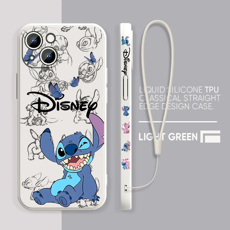 Coque de téléphone Disney Super Cute Stitch pour Apple, coque souple avec UL, iPhone 15, 14, 13, 12, 11 Pro Max Plus, 8, 7, SE Liquid Stores