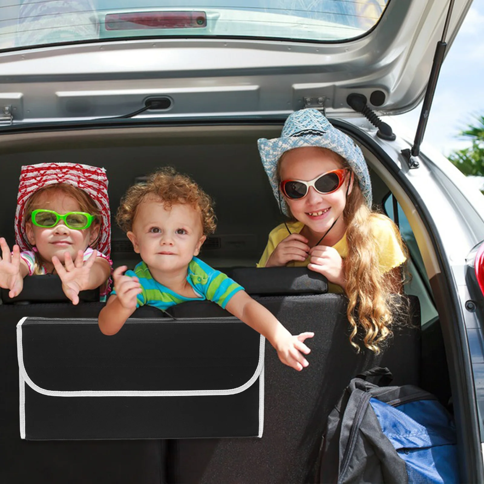 

Car Trunk Storage Organizer Felt Foldable Large Capacity Car Organizer Durable Multi-Function Trunk Storage Box for Cars