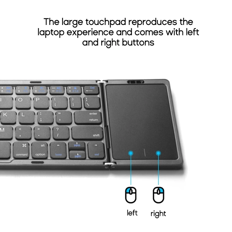 B089T Wireless Bluetooth-compatible Folding Keyboard for Tablet Computers Rechargeable Foldable Mini Keypad for PC Gamer