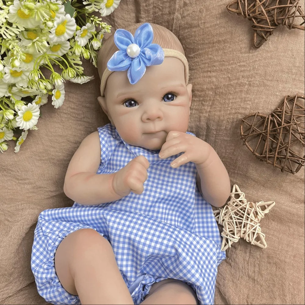 

BZDOLL 18-inch Lifelike Reborn Baby Doll 45cm Realistic 3D Skin Handmade Full Vinyl Body Cute Birthday Gift Toy for Kids
