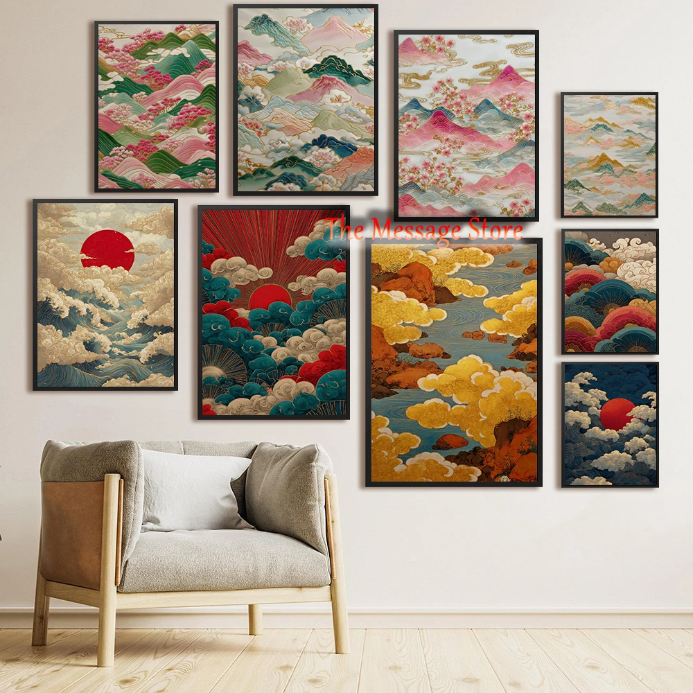 Japanese Lifestyle In Japanese - Póster de paisaje japonés abstracto con