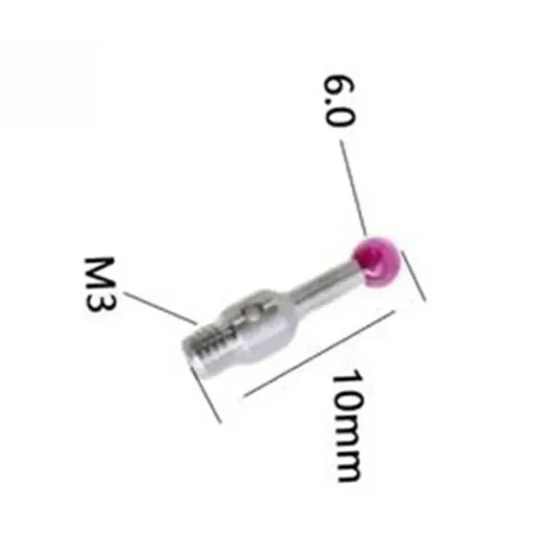 

1 шт., наконечник зонда CMM с ЧПУ, 6,0 мм, рубиновый шарик, 3D-тестер, сенсорный наконечник M3, 10 мм, сенсорный щуп, стилус 03969326/NCA7-7-50043