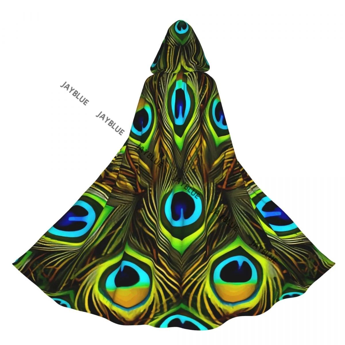 الكبار عباءة الرأس مقنعين الطاووس ريشة نمط القرون الوسطى زي الساحرة ويكا مصاص دماء قزم بوريم كرنفال حفلة #2