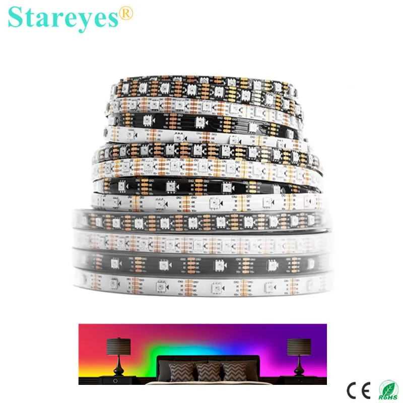1 Piece Magic color SMD5050 5m UCS1903 WS2811 DC12V WS2812B DC5V RGB LED Strip Individually Addressable Digital Led Tape Ribbon