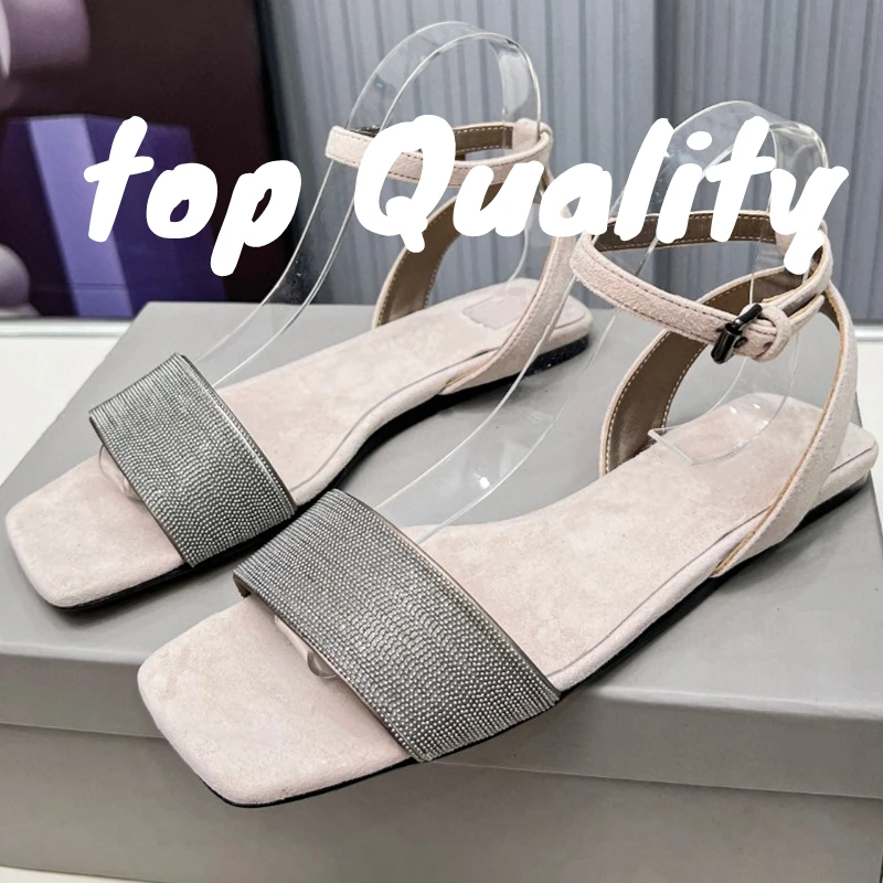 

New Women's sandals Flat sandals SANDALS Genuine leather sole Fur shoe upper Comfortable versatile soft
