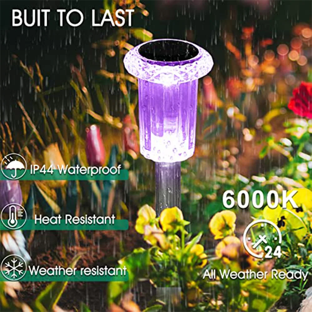 Solar Powered Garden Lights, lâmpada, lanterna, impermeável, iluminação de paisagem, ao ar livre, caminho, quintal, gramado, decoração, 6 Pack