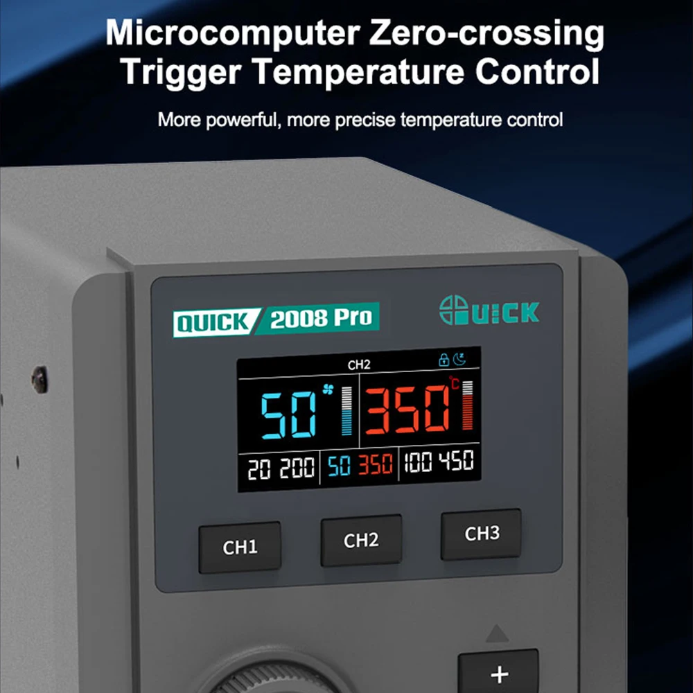 سريعة 2008 برو شاشة ديجيتال خالية من الرصاص محطة إزالة لحام الهواء الساخن للهاتف المحمول اللوحة الأم وحدة المعالجة المركزية رقاقة أداة إصلاح لحام