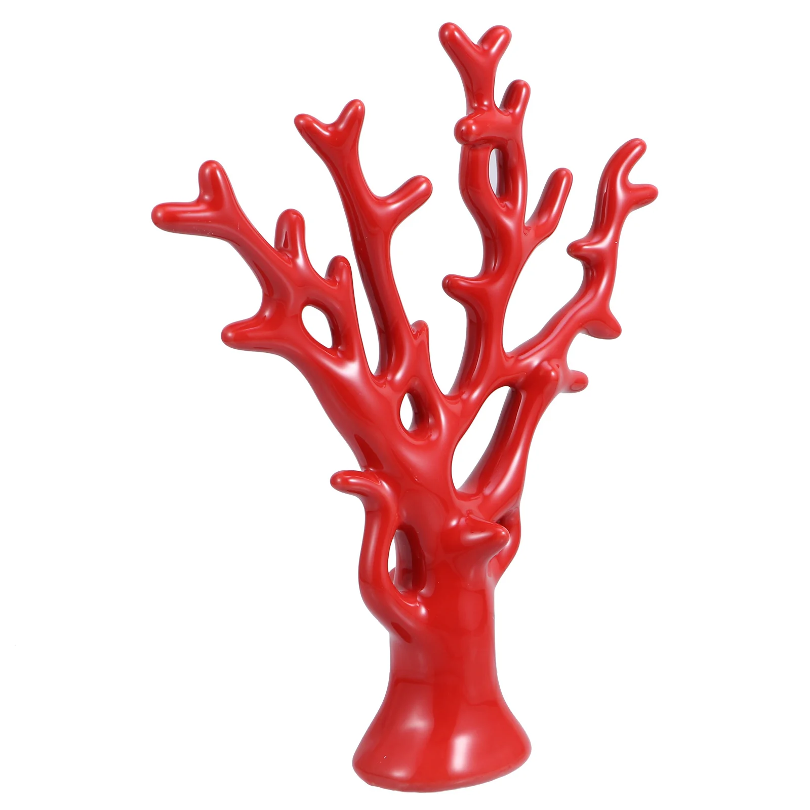 

1Pcs Red Ceramic Decorative Tree Ornament Vivid Colorful Nordic Style Desktop Decor Home Office Gift Ceramic Statue