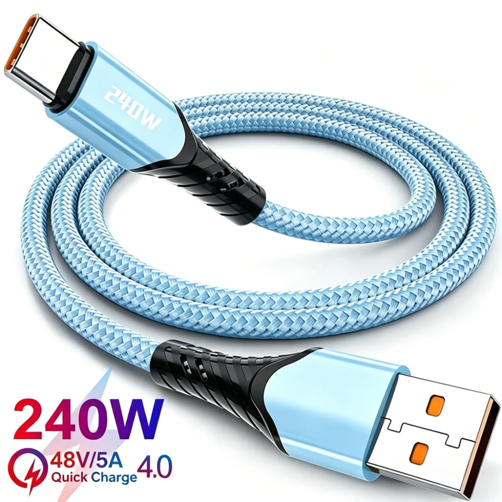 240W USB-C-Ladekabel, schnelles Lade- und Datenkabel, USB auf Typ-C-Kabel, schnelles Laden, Datenkabel für iPhone, Samsung, Xiaomi, 0,25m/1m/1,5m/2m
