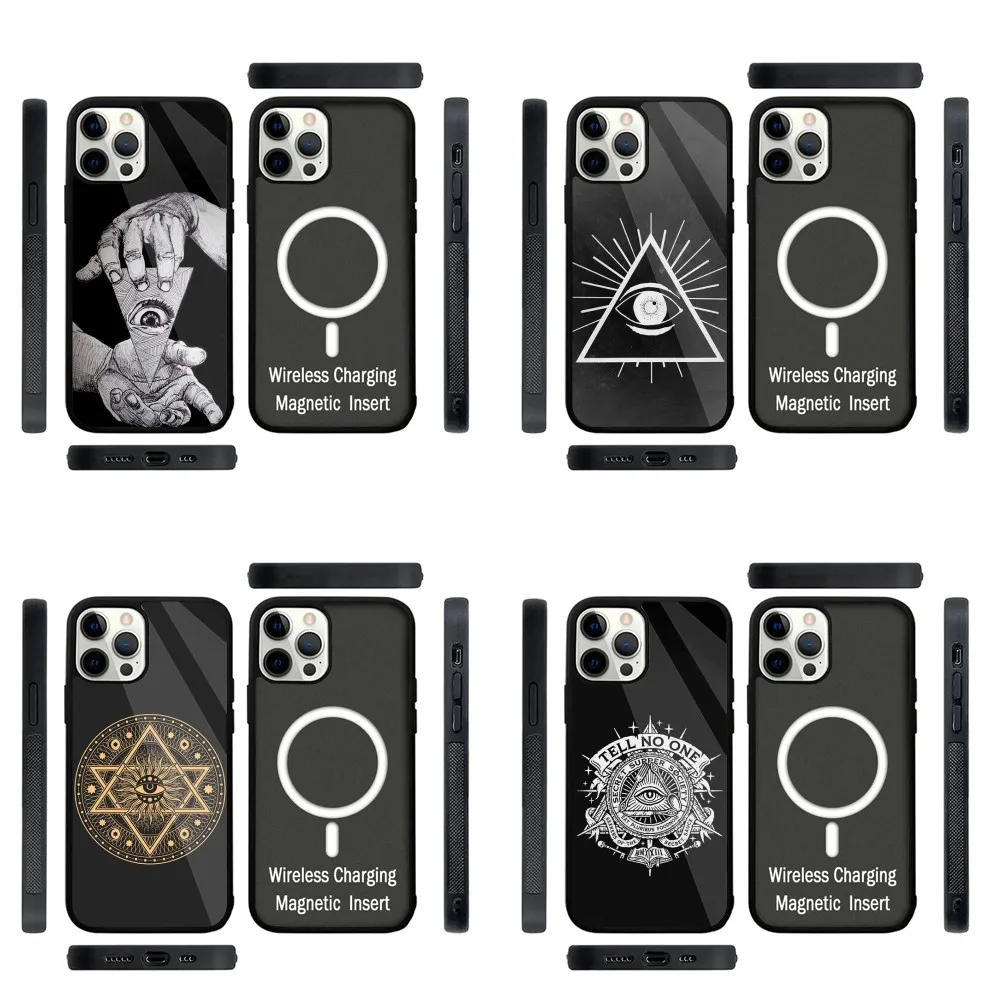 

Illuminati Eye Occult Phone Case Strong Magnetic For IPhone 15,14,13,Pro,Max,Plus,11,12,Mini For Magsafe Wireless Charging