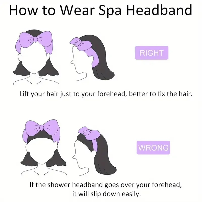 8 قطع من عصابة رأس سبا ناعمة وعالية المرونة مع تصميم فيونكة، مناسبة لغسل الوجه والمكياج، خاصة لشعر مستعار الشعر الحقيقي