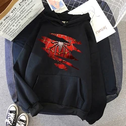 Bluzy Y2k Spiderman bluza z kapturem zabawna kreskówka bluza Kawaii urocza superbohater pajęczyna z kapturem Unisex Harajuku z grafiką