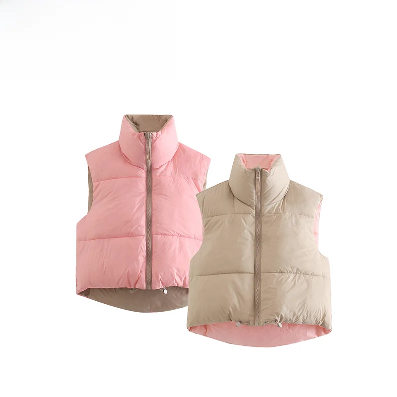 

Faionable Double-Sided Cotton Vest ZR Autumn New Arrival Women's Wear Versatile Simple Design Commute Sle Regular Length